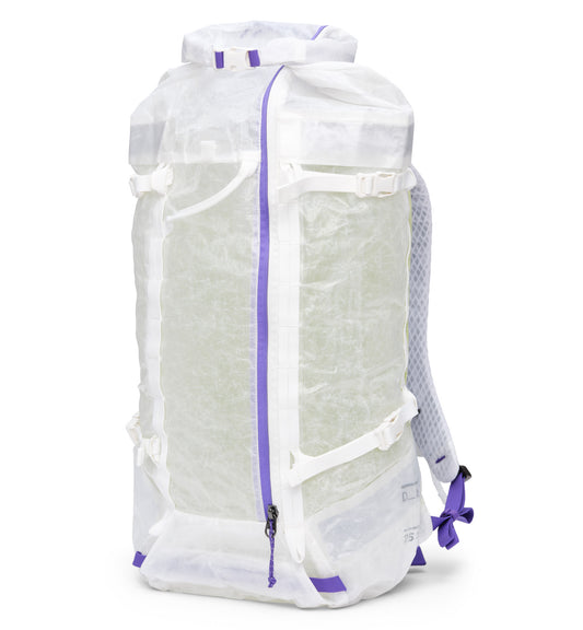 Dbの軽量バックパック「Weigh Lighter Backpack 25L」の正面画像。旅行やスポーツなどアクティブなシーンに最適です。色はAurora