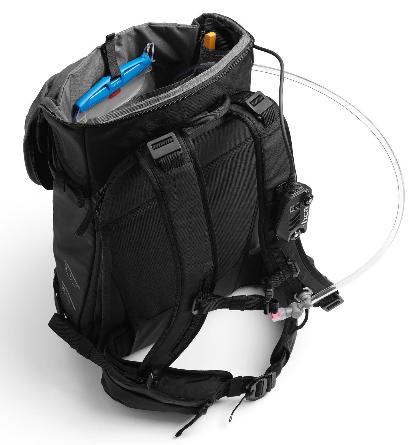 アクティブな男女向けのリュック、Db Backcountry Backpack 25Lのアバランチギア収納画像。