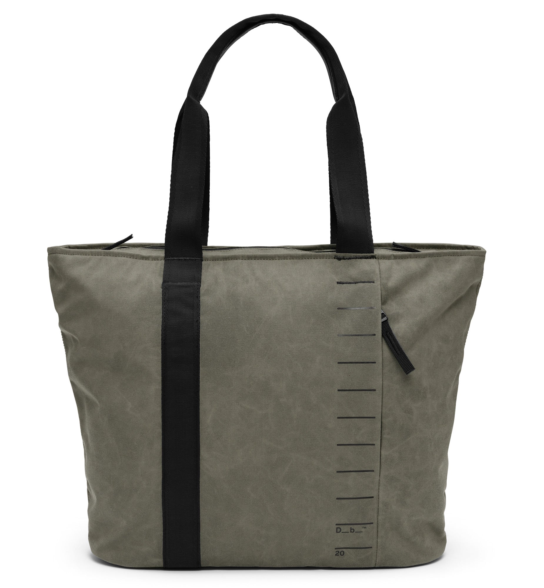 容量20リットルのトートバッグ、Db Essential Tote 20L の商品画像。旅好きやスポーツ好きの大人に向けた、シンプルでスポーティなデザインです。色はForest Green