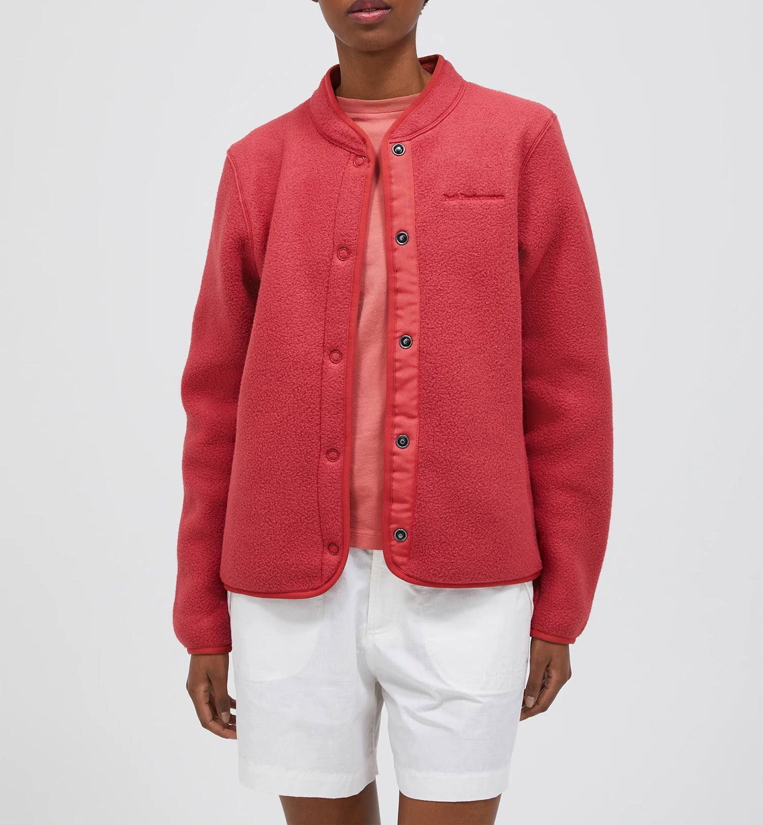 W Fleece Snap Cardigan